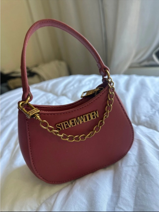Steve Madden Handbags - Steve Madden Rose Red Mini Bag with Gold Chain